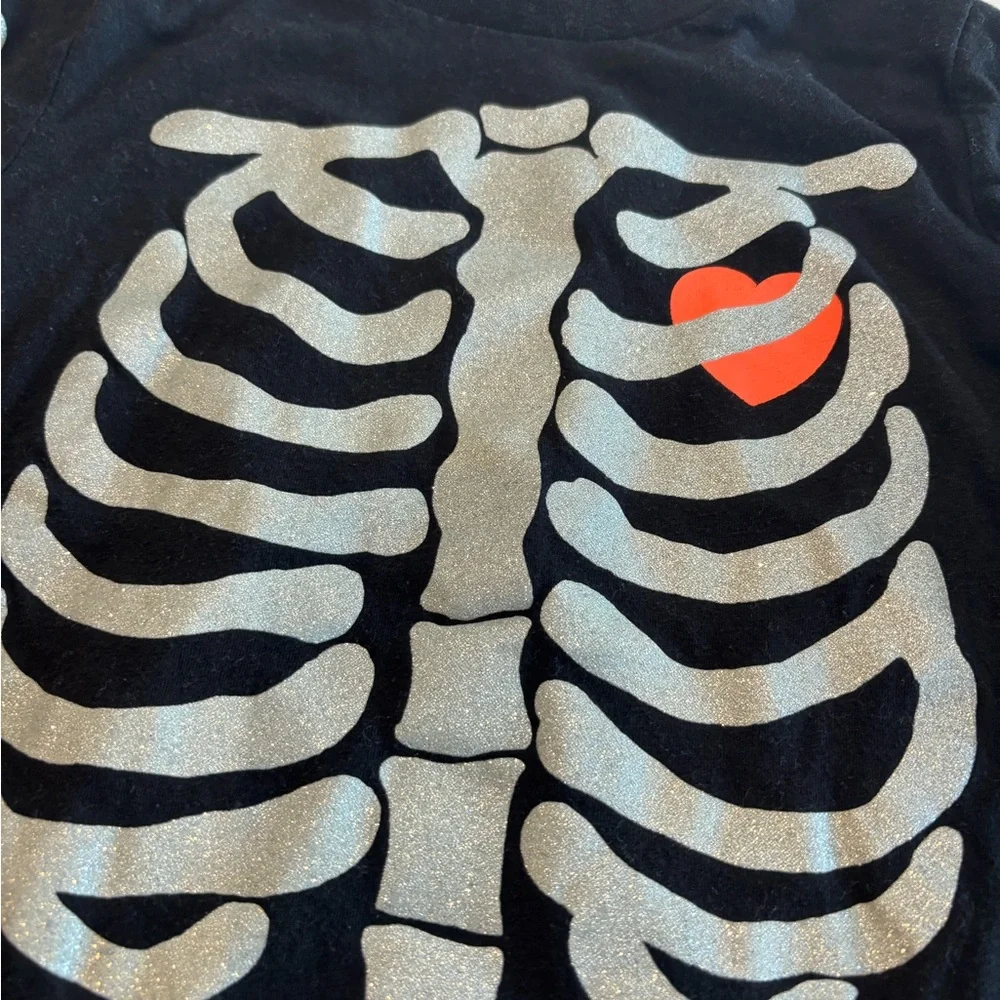 Crewcuts Black Skeleton Print Long Sleeve Tee- Glow in the Dark